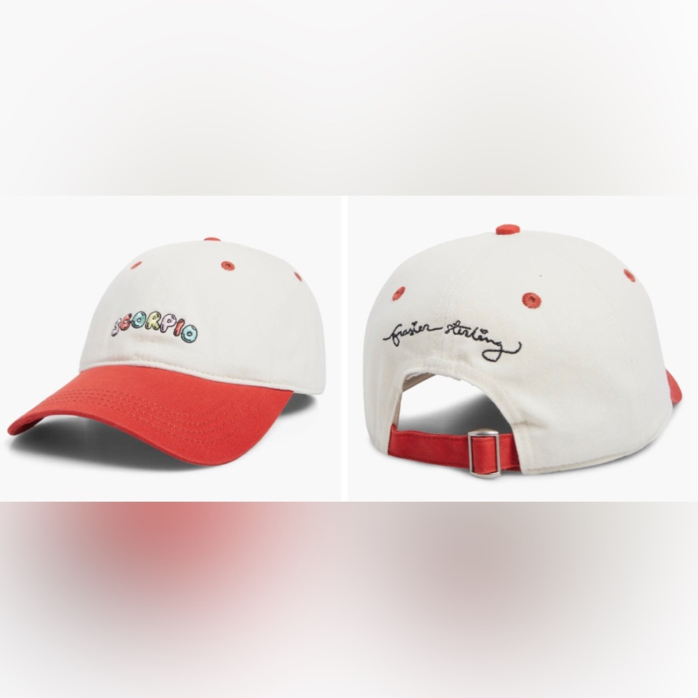 FRASIER STERLING Scorpio Red and White baseball Cap NWOT